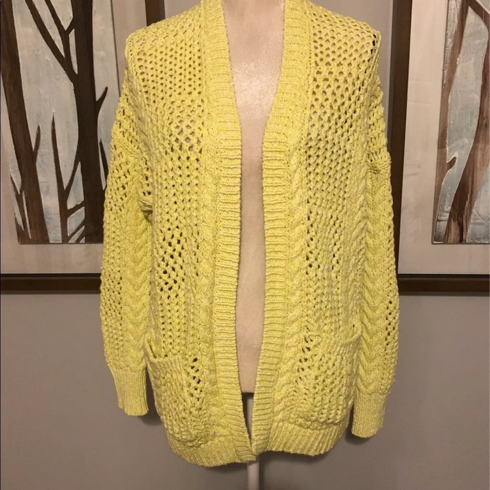 NWT Bright Yellow M/L Cardigan